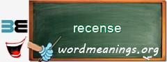 WordMeaning blackboard for recense